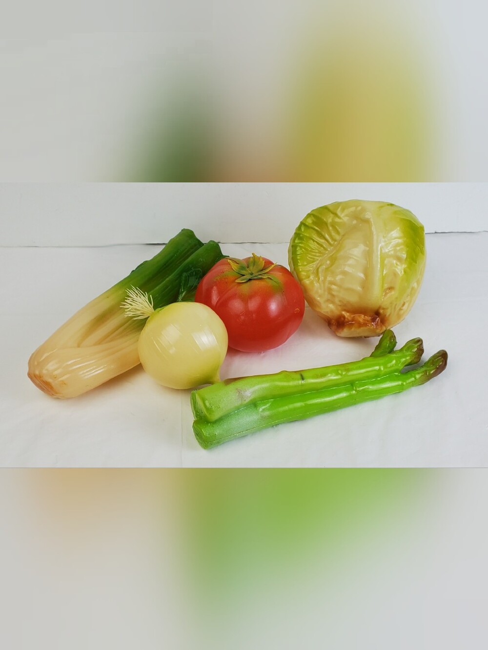 Realistic Plastic Faux Vegetables Celery Tomato Onion Lettuce Asparagus Props